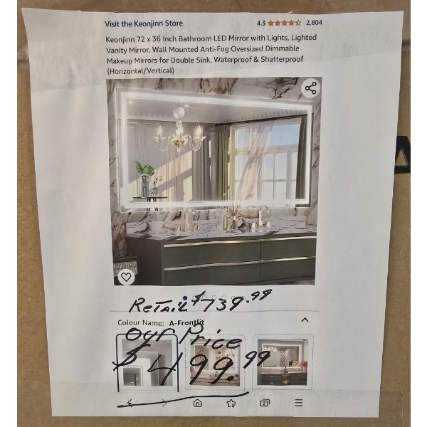 72" X 36" BATHROOM LED MIRROR W/ LIGHTS