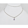 Image 1 : .925 SILVER 15" NECKLACE WITH AMETHYST PENDANT