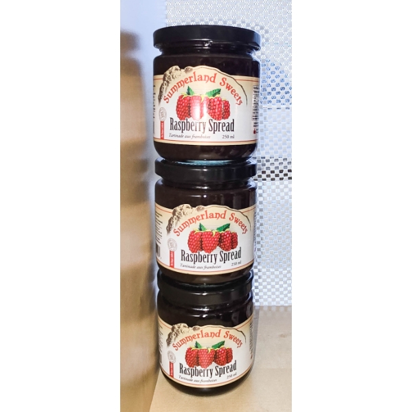 3 SUMMERLAND SWEETS RASPBERRY SPREAD