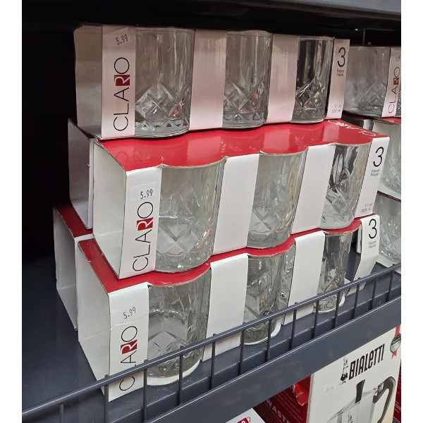 5 PACKS OF 3 CLARO 11OZ OLD FASHION TUMBLERS