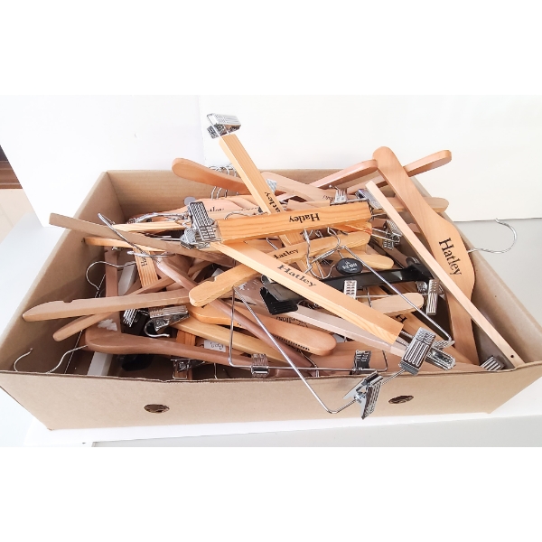  WOODEN CLOTHES HANGARS