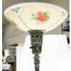 Image 2 : VINTAGE FLOOR LAMP W/ FLOWERED GLASS SHADE