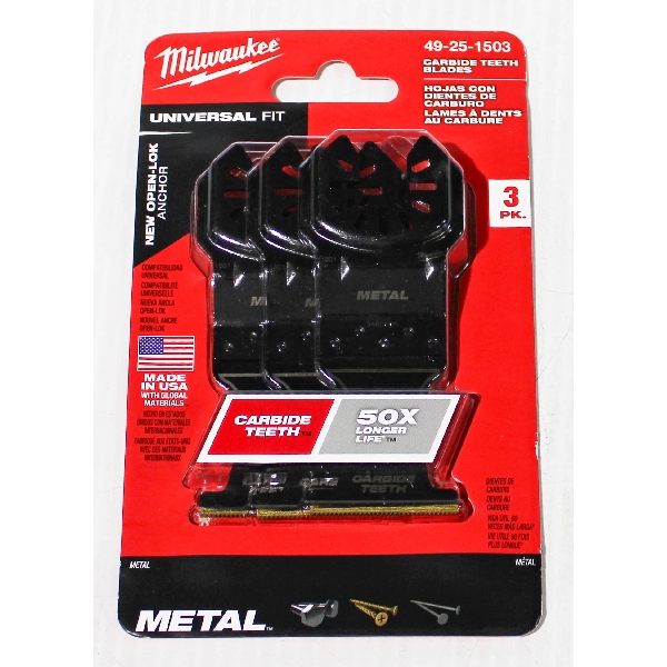 NEW MILWAUKEE 3-PK OPEN-LOK UNIV CARBIDE TEETH BLADES