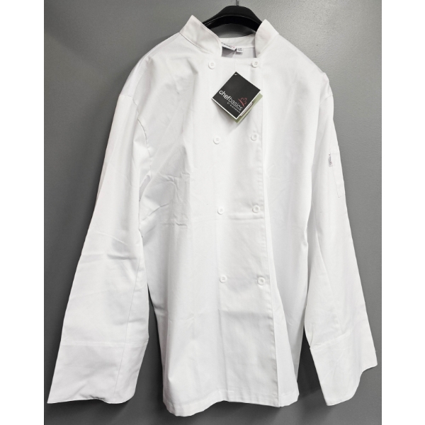 2 WHITE CHEF WEAR JACKETS - SIZE LARGE