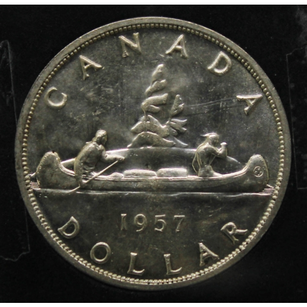 1957 CANADIAN SILVER VOYAGEUR DOLLAR