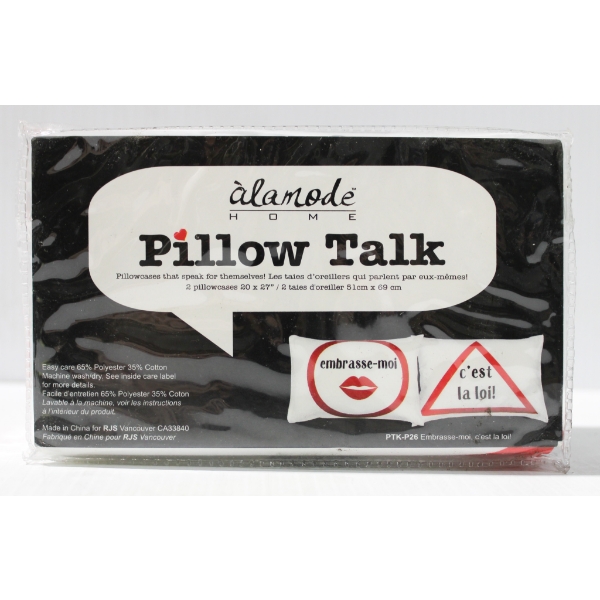 2 NEW EMBRASSE-MOI C'EST LA LOI! ALAMODE PILLOWCASES 