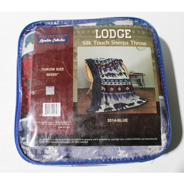NEW NU TRENDZ SHERPA THROW BLANKET - BLUE