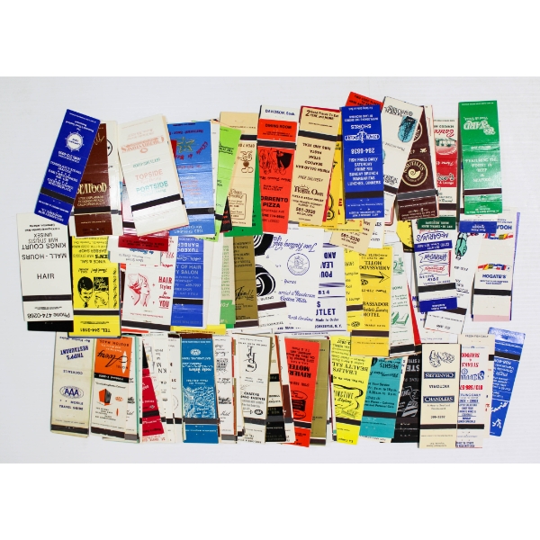 100+ VINTAGE MATCHBOOK COVERS - NO MATCHES