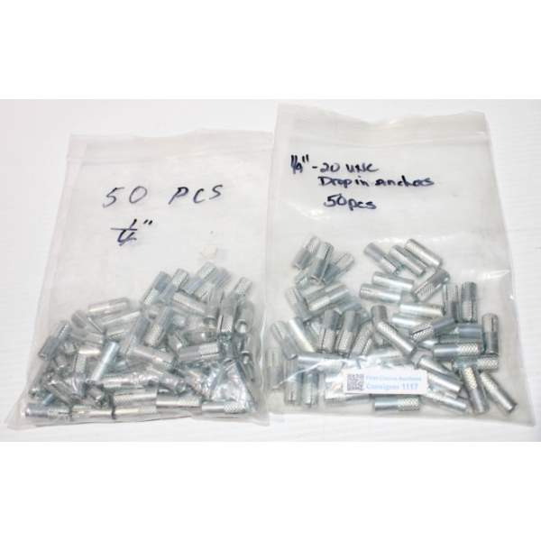 100PC DROP-IN ANCHORS 1/4" NCT