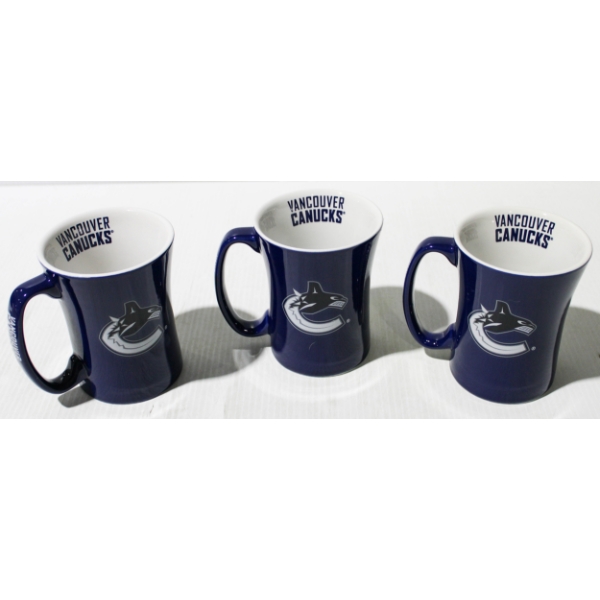  3 NEW NHL VANCOUVER CANUCKS COFFEE MUGS