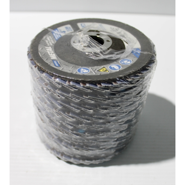 10 NORTON 4 1/2" X 7/8" METAL FLAP DISC - 36 GRIT