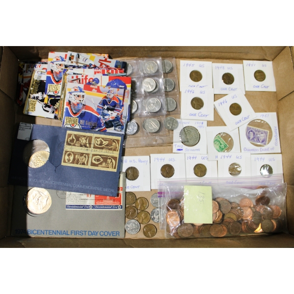 VINTAGE COINS - HOCKEY CARDS & STAMPS