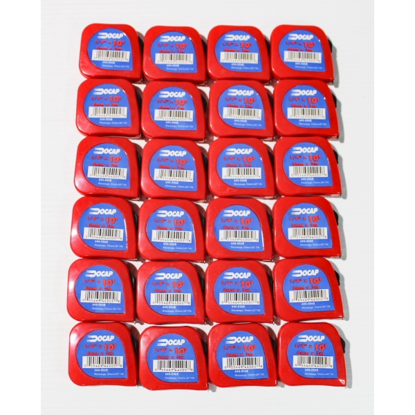 24 DOCAP ECONOMY 1/4" X 10 FT TAPE MEASURES