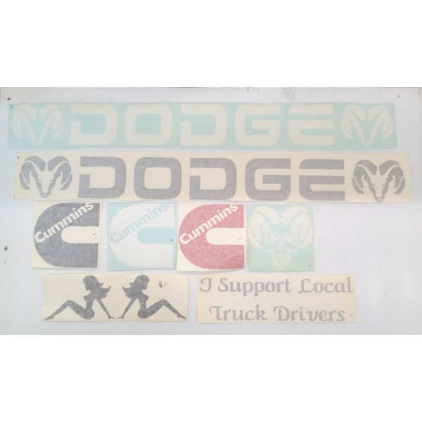 8 ASST TRUCK DECALS DODGE CUMMINS ETC.