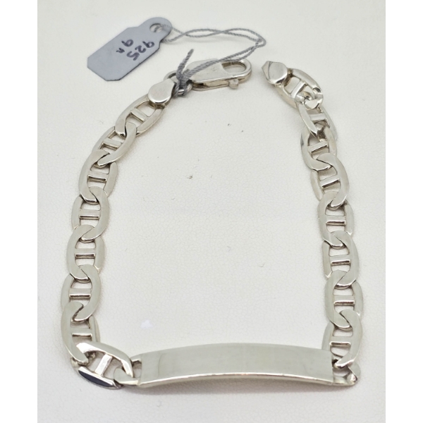 .925 SILVER MENS 9" ENGRAVABLE BRACELET