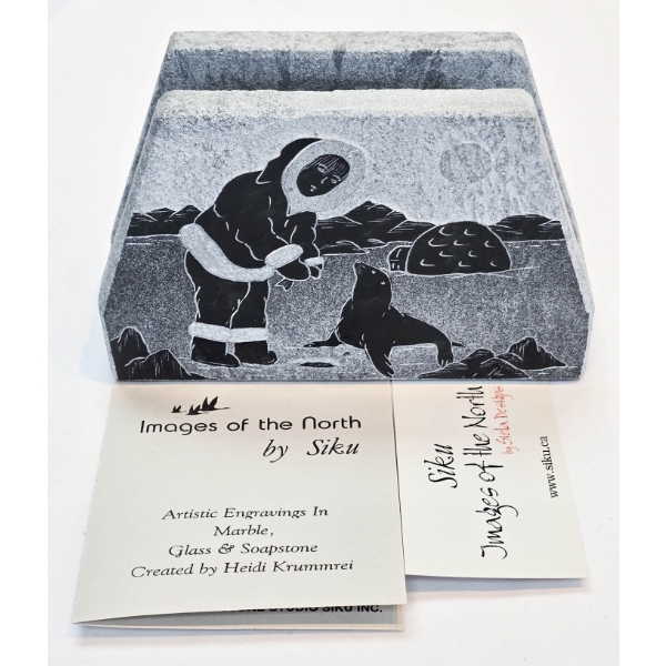 NEW SIKU IMAGES OF THE NORTH SOAPSTONE NAPKIN HOLDER