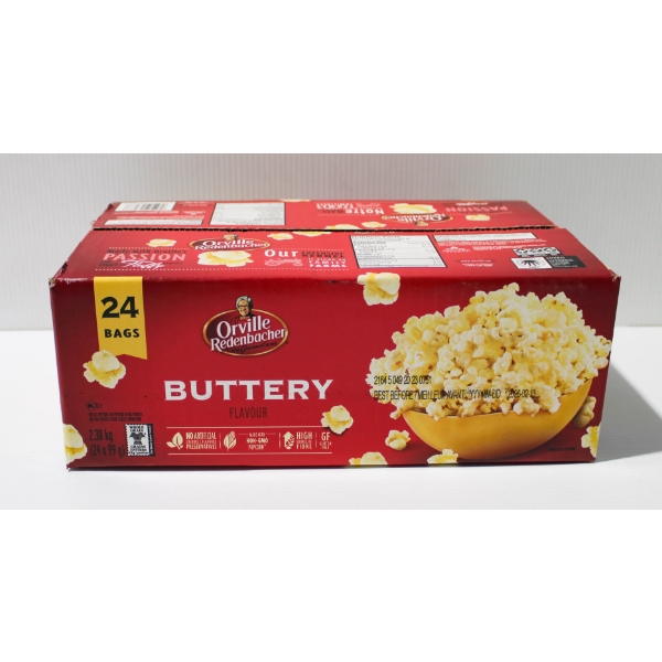 24 X 99G ORVILLE REDENBACHER BUTTERY MICROWAVE POPCORN