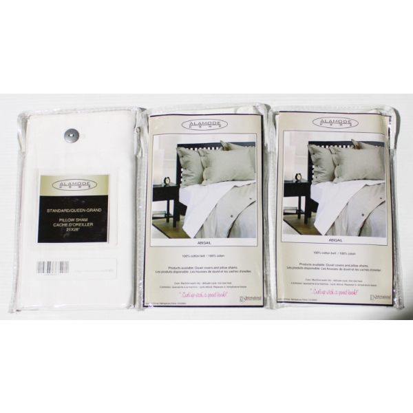 THREE NEW ABIGAIL WHITE 21X28 PILLOW SHAM