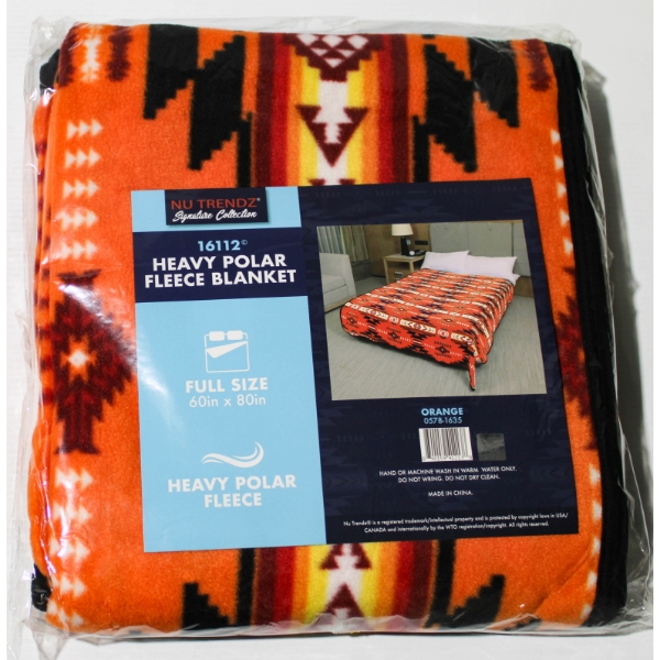 NEW NU TRENDZ POLAR FLEECE BLANKET - ORANGE