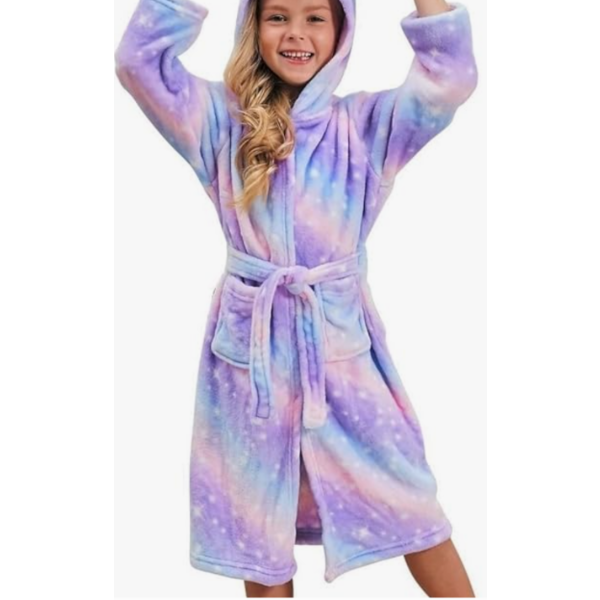 NEW HOODED GIRLS BATHROBE AGE 10-12YRS