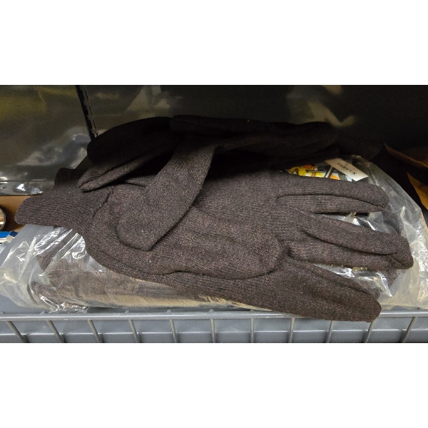 12 PAIR DARK BROWN JERSEY WORK GLOVES