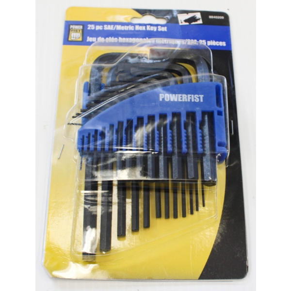 NEW 25PCS SAE/METRIC HEX ALLEN WRENCH SET