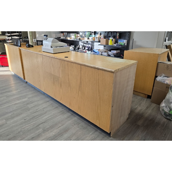 HEAVY WOODEN FRONT DESK