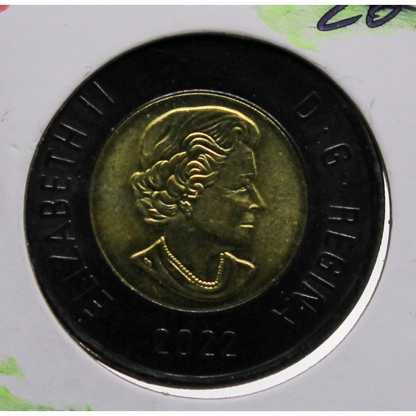 2022 CANADA MEMORY OF QUEEN LIZ $2 COIN
