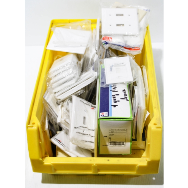 PLUG IN & LIGHT SWITCH COVERS W/ LRG PARTS BIN