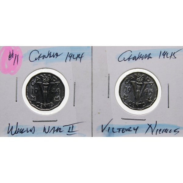 1944/1945 CANADA WARTIME VICTORY NICKLES