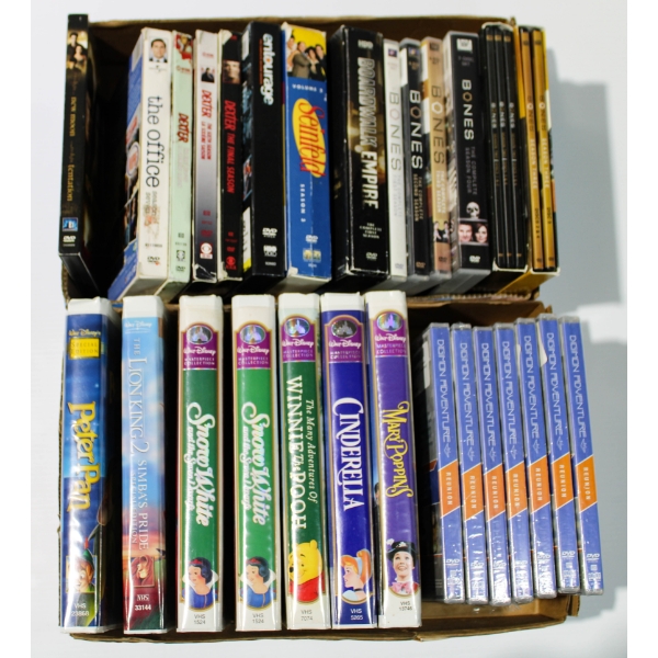 DISNEY VHS MOVIES & ASST. DVD'S