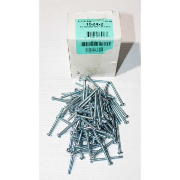 100PC 10-24X2 RD SQ/SLOT MACHINE SCREWS - ZINC