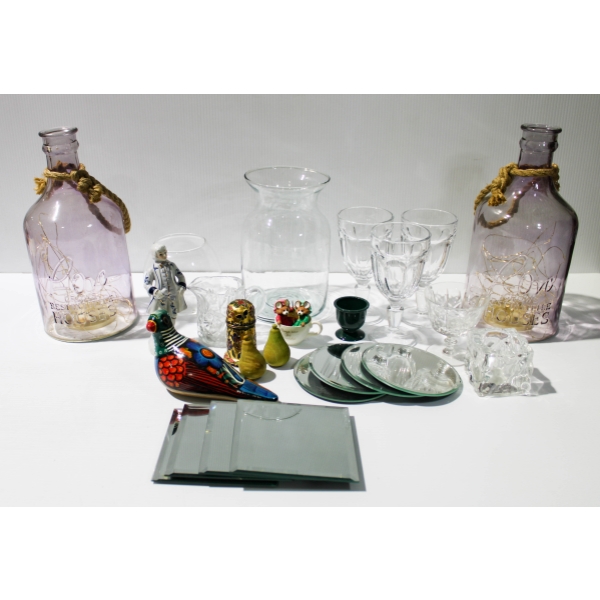 2 "LOVE GROWS IN LITTLE HOUSES JUGS & ASST. HOUSEWARE