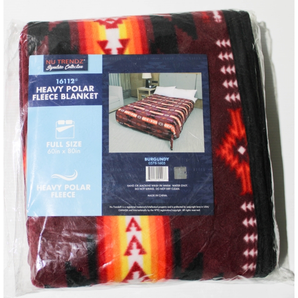 NEW NU TRENDZ 16112 POLAR FLEECE BLANKET - BURGUNDY