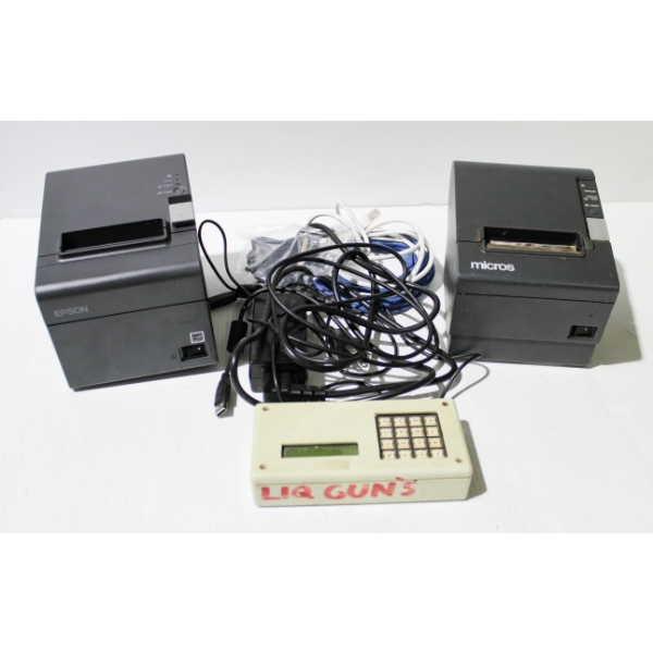 2 TILL RECEIPT MACHINES EPSON & MICROS W/ ASST. CORDS