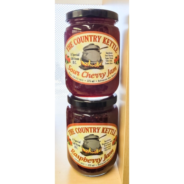 COUNTRY KETTLE RASPBERRY JAM + SOUR CHERRY JAM