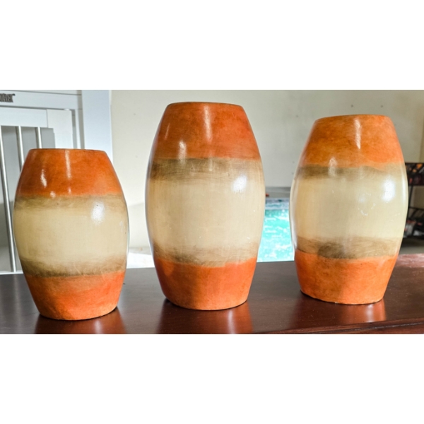 3 LARGE DECORATIVE CANDLES