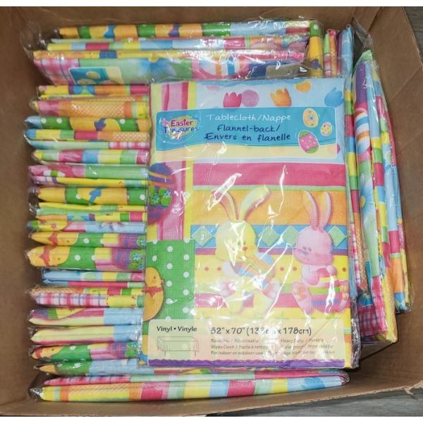 52" X 70" EASTER FLANNEL-BACK TABLE CLOTHS