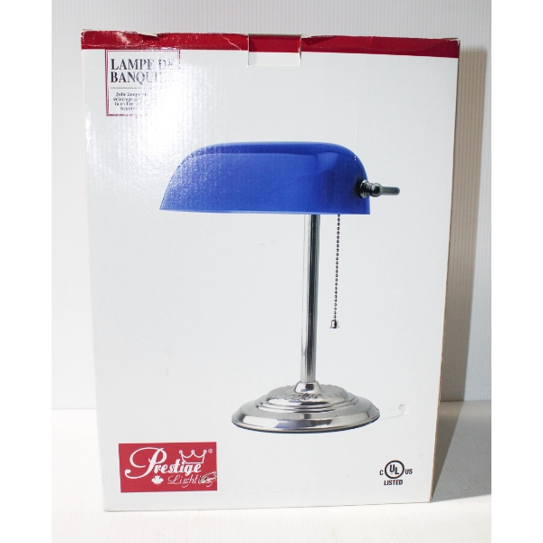NEW PRESTIGE LIGHTING BANKER'S LAMP - BLUE