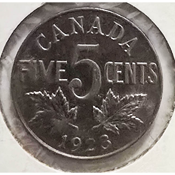 1923 CANADA 5 CENT COIN