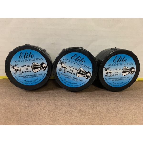 3 x 250 ELITE .177 CAL AIR RIFLE PELLETS