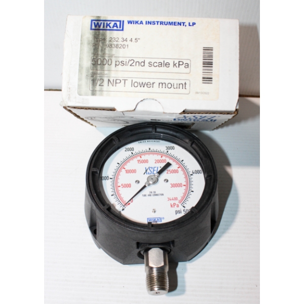 NEW WIKA 5000PSI / 2ND SCALE KPA 1/2 NPT PRESSURE GAUGE