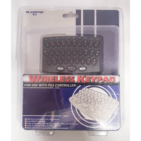 NEW BLAZEPRO WIRELESS KEYPAD FOR PS3 CONTROLLER