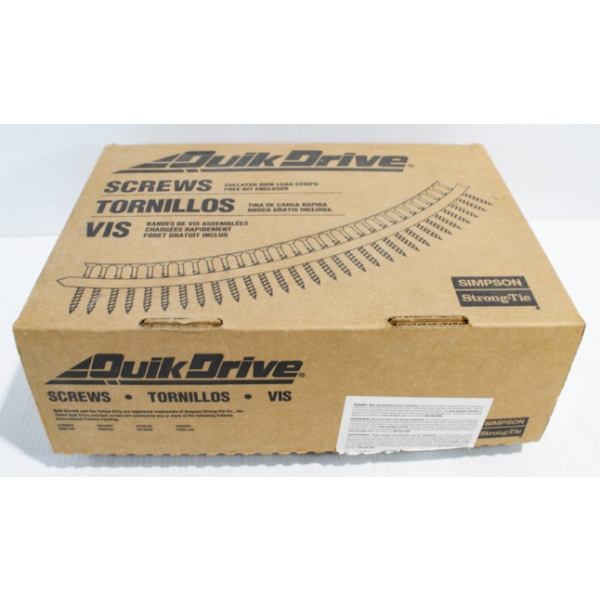 CASE OF QUIKDRIVE SCREWS #6X1 5/8 DRYWALL SCREWS OPENED BOX