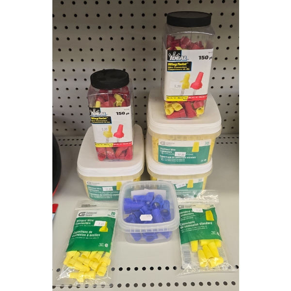 LARGE LOT OF STANDARD WIRE CONNECTORS