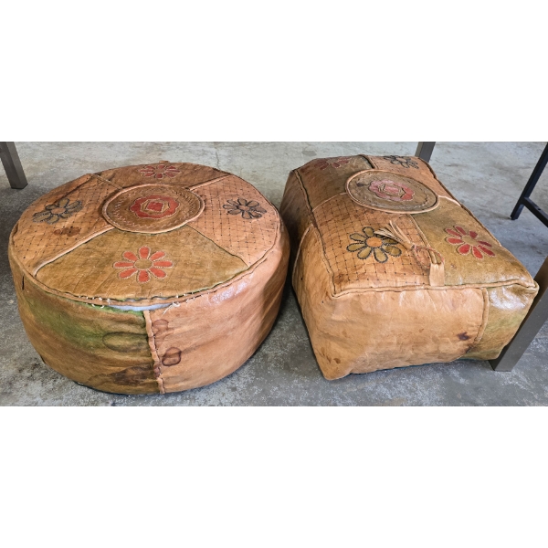 LEATHER DECORATIVE SEATING PADS - ONE NEEDS A SEW ON EDGE