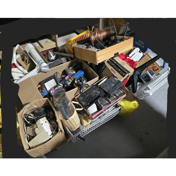 PALLET OF ASSORT. HOUSEHOLD GOODS, TOOLS & MORE