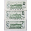 Image 2 : THREE 1973 SEQUENTIAL $1 CANADA BANK NOTES