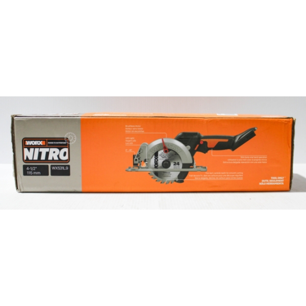 4.5" WORX NITRO CORDLESS 20V BRUSHLESS CIRCULAR SAW