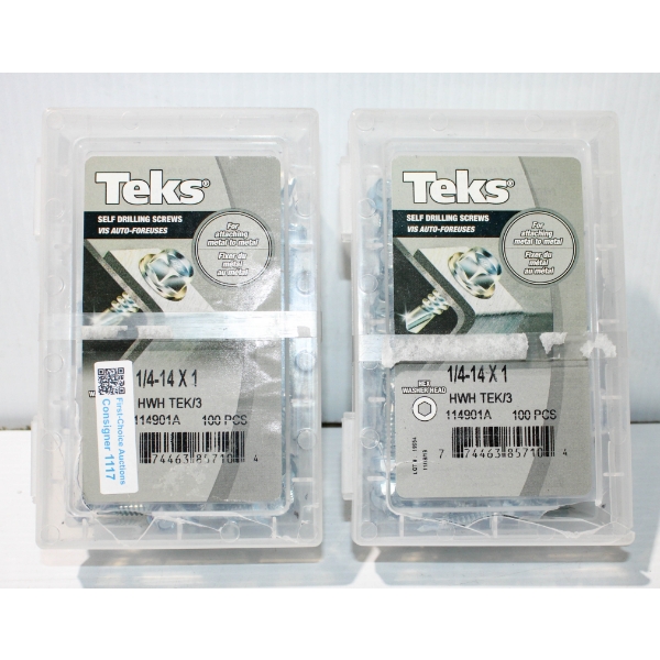 200PC NEW TEKS 1/4-14 X 1 SELF DRILLING SCREWS - HWH TEK/3